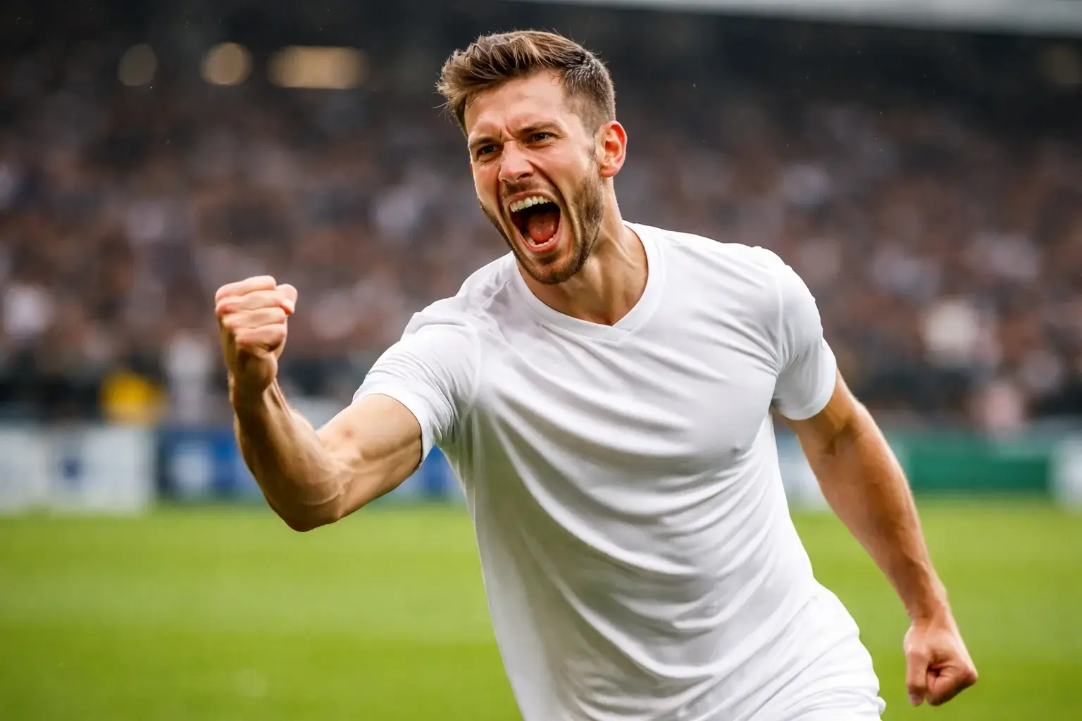 Spieler zeigt Selbstvertrauen nach einem Tor