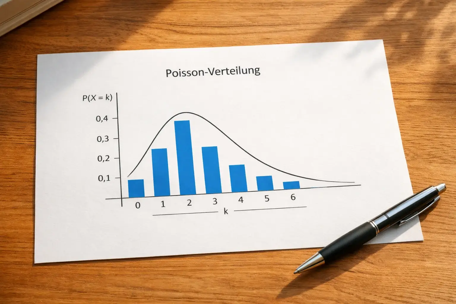 Mathematische Grafik mit Wahrscheinlichkeitsverteilung