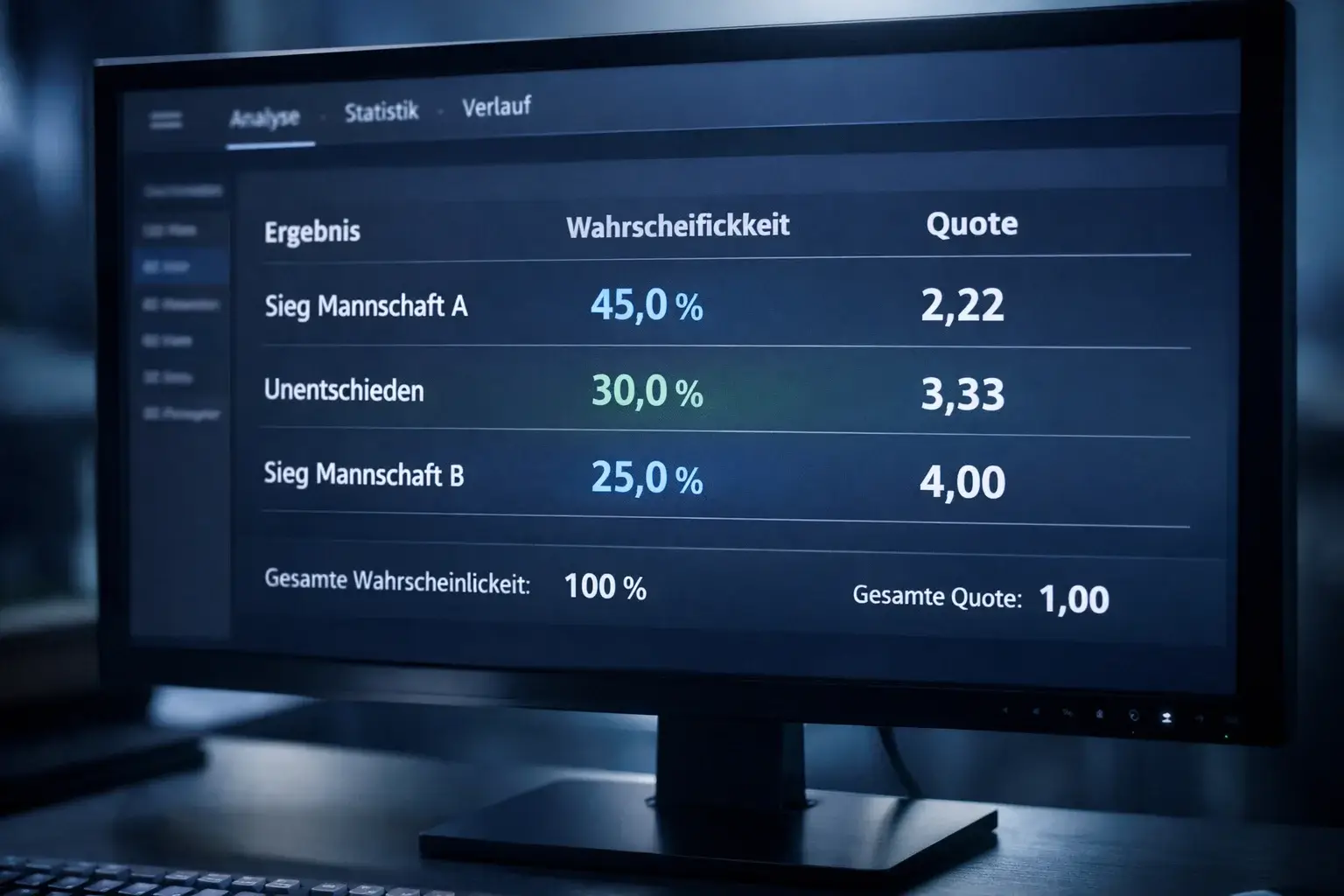 Prozentzeichen und Wettquoten auf Bildschirm